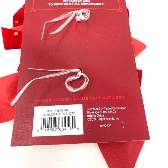 Target 2ct Metallic Polka Dot Christmas Decorative Bow Red - Wondershop™ - Picture 4 of 6